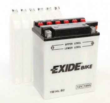 Аккумулятор Кислота/Пусковый/Сухоззаряженный с электролитом (ограниченные продажи потребителям) 12В 14Ah 145А R+ Обслуживается с электролитом 134x89x166мм EXIDE YB14L-B2 (фото 1)