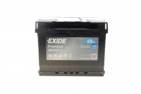 Аккумулятор 12V 60Ah/600A PREMIUM (L+ en) 242x175x190 B13 (стартер) EXIDE EA601