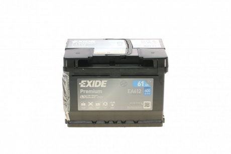 Аккумулятор 12V 61Ah/600A PREMIUM (P+ en) 242x175x175 B13 (стартер) EXIDE EA612