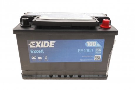 Аккумулятор 12V 100Ah/720A EXCELL (P+ en) 315x175x205 B13 (стартер) EXIDE EB1000
