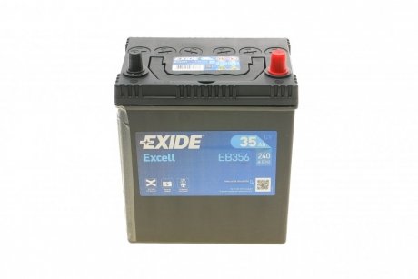 Акумулятор 12V 35Ah/240A EXCELL (P+ jis) 187x127x220 B00 - без опори (стартер) EXIDE EB356