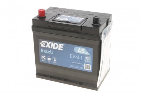 Акумуляторна батарея 45Ah/330A (220x135x225/+L/B1) Excell EXIDE EB451 (фото 1)