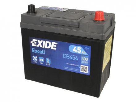 Фото автозапчастини акумулятор 12V 45Ah/330A EXCELL (P+ en) 237x127x227 B0 (стартерний) EXIDE EB454