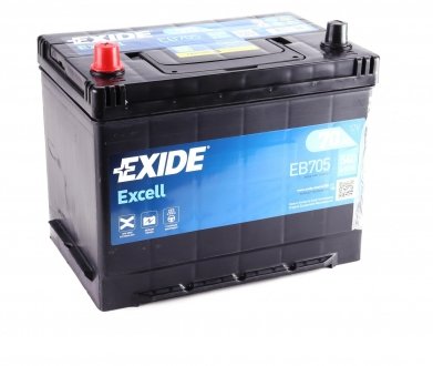 Аккумулятор 12V 70Ah/540A EXCELL (L+ en) 270x173x222 B9 (стартер) EXIDE EB705