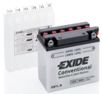 Акумуляторна батарея 8Ah/85A (135x75x133/+R/B0) (Conventional) (мото) (сухозаряджений) EXIDE EB7L-B