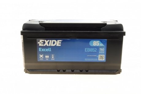 Аккумулятор 12V 85Ah/760A EXCELL (P+ en) 353x175x175 B13 (стартер) EXIDE EB852 (фото 1)