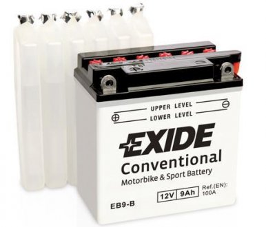 Акумуляторна батарея 9Ah/100A (135x75x139/+L/B0) (Conventional) (мото) (сухозаряджений) EXIDE EB9-B