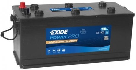 Фото автозапчасти акб 6ст-185 тип3 euro (пт 1150) power pro agri EXIDE EJ1805