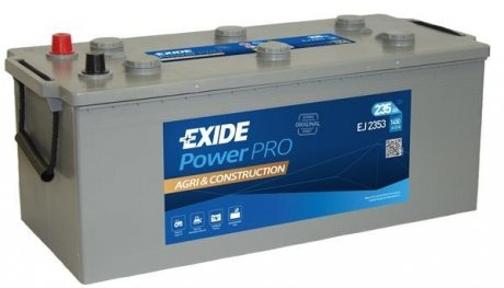 Фото автозапчасти акб 6ст-235 тип3 euro (пт 1450) power pro agri EXIDE EJ2353