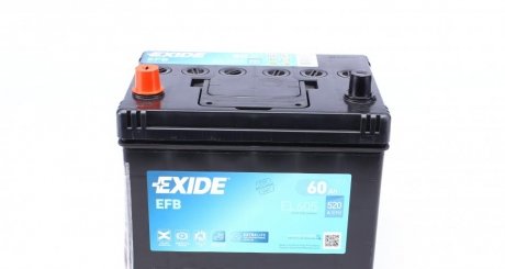 Акумулятор 12V 60Ah/520A START&STOP EFB (L+ стандартний полюс) 230x173x222 B0 (efb/стартер) EXIDE EL605