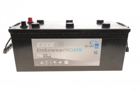 Акумулятор 12V 180Ah/1000A Endurance PRO EFB задня вісь (L+ стандартний полюс) 513x228x223 B0 (EFB/Start) EXIDE EX1803 (фото 1)