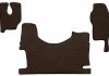 Коврик напольный, неподвижное пассажирское сиденье, полный пол, высокий туннель, количество в комплекте 3 шт (материал - экостеганая кожа, цвет - коричневый) MERCEDES ACTROS MP2 / MP3 06.08- F-CORE F-CORE FL24 BROWN (фото 1)