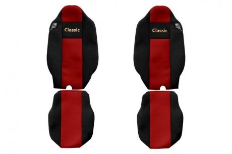 Класичні чохли на сидіння (червоні, велюр, сидіння з інтегрованими підголівниками; ремінь безпеки водія на сидінні; ремінь пасажира на сидінні; інтегрований підголівник пасажира; інтегрований F-CORE F-CORE PS30 RED