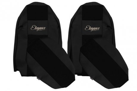 Чехлы на сиденья ELEGANCE S (черный, гладкая экокожа/велюр, стандартные сиденья; обычное водительское сиденье - не ISRI) MAN TGX I 06.06- F-CORE F-CORE UX06 BLACK