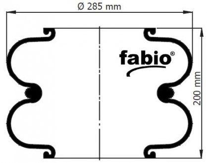 Пневморесора підвіски FABIO 2DC-285 (фото 1)