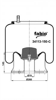 Пневморесора з металевим піддоном, FABIO 34113-150C