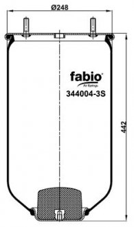 Пневморесора підвіски без склянки FABIO 344004-3S (фото 1)