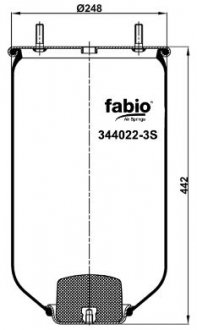 Пневморесора підвіски без склянки FABIO 344022-3S (фото 1)