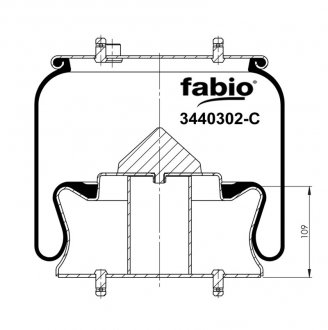 Пневморесора з металевим піддоном, FABIO 3440302-C (фото 1)