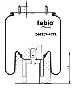 Пневморесора з пластиковим піддоном, FABIO 344157-4CPL (фото 1)