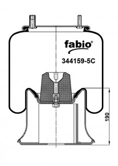 Пневморессора з металевим піддоном, FABIO 344159-5C