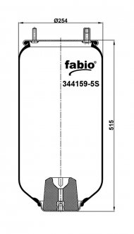 Пневморесора підвіски без склянки 4159 N P05 FABIO 344159-5S (фото 1)
