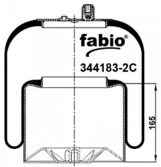 Пневморесора підвіски з металевою склянкою FABIO 344183-2C (фото 1)