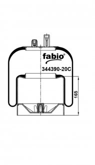 Пневморессора с металлическим поддоном, FABIO 344390-20C