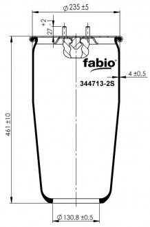 Подушка подвески без стакана задняя VOLVO FH12, FH16, FH16 II, FL10, FL12, FL7, FM10, FM12, FM7, NH12 09.85- (4713NP04) FABIO 344713-2S