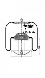 Пневморессора с металлическим поддоном, FABIO 344737-2C