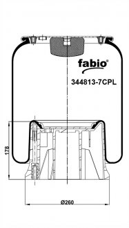 Пневморессора с пластиковым поддоном, FABIO 344813-7CPL