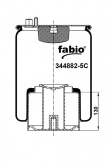 Пневморесора підвіски склянка металева 4882 N1 P05 FABIO 344882-5C (фото 1)