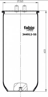 Пневморесора підвіски без склянки FABIO 344912-5S (фото 1)