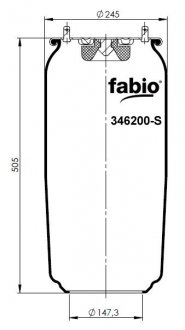 Пневморессора без піддону, FABIO 346200-S (фото 1)