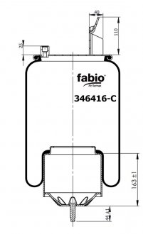Пневморесора з металевим піддоном, FABIO 346416-C (фото 1)