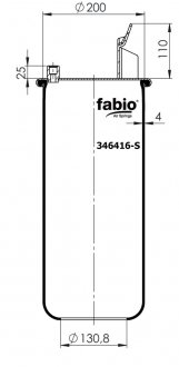 Пневморессора без поддона, FABIO 346416-S (фото 1)