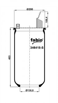 Пневморессора без піддона, FABIO 346418-S (фото 1)