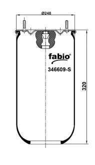 Пневморессора без поддона, FABIO 346609-S