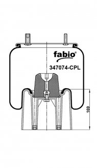 Пневморессора с пластиковым поддоном, FABIO 347074-CPL