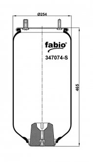Пневморесора підвіски без склянки W01 M58 7074**SA FABIO 347074-S