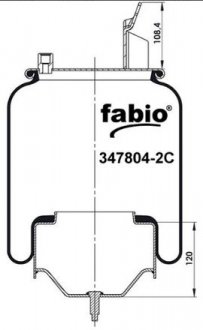 Пневморесора підвіски з металевою склянкою FABIO 347804-2C