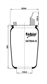 Пневморессора без поддона, FABIO 347804-S (фото 1)