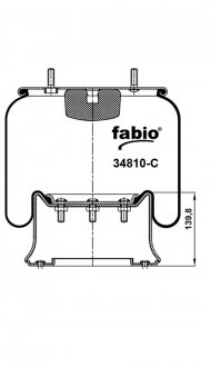 Пневморесора підвіски склянка металева 810 MB FABIO 34810-C