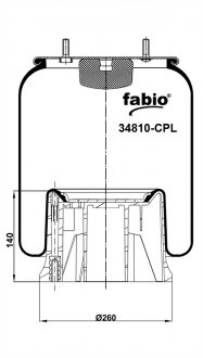 Пневморессора з пластиковим піддоном, FABIO 34810-CPL (фото 1)