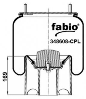 Фото автозапчастини пневморесора підвіски з пластиковою склянкою FABIO 348608-CPL