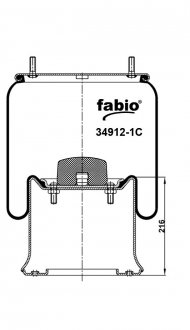 Пневморесора підвіски склянка металева 912 N P01 FABIO 34912-1C