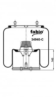 Пневморесора з металевим піддоном, FABIO 34940-C