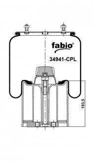 Пневморессора з пластиковим піддоном, FABIO 34941-CPL
