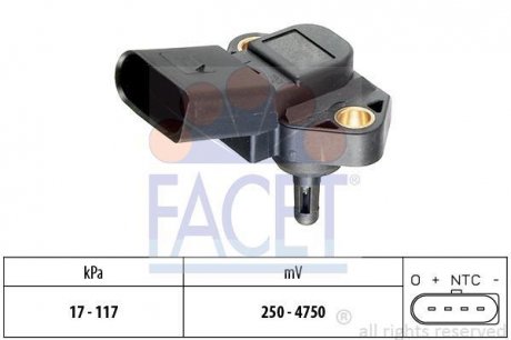 Датчик давления наддува VW Caddy II 1.4 (95-04) FACET 10.3071 (фото 1)