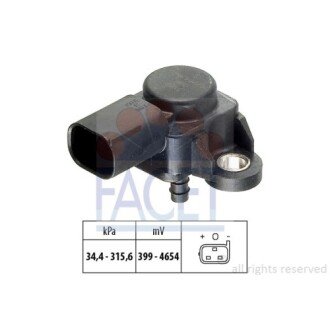 Фото автозапчастини датчик абсолютного тиску (Manifold Air Pressure Sensor, MAP sensor) FACET 10.3165